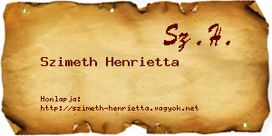 Szimeth Henrietta névjegykártya